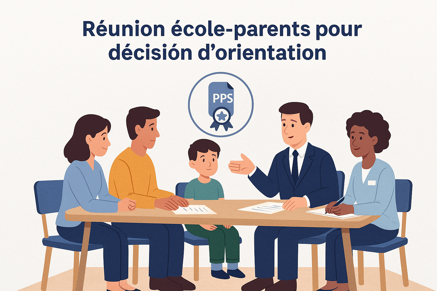 Réunion école-parents pour décision d’orientation