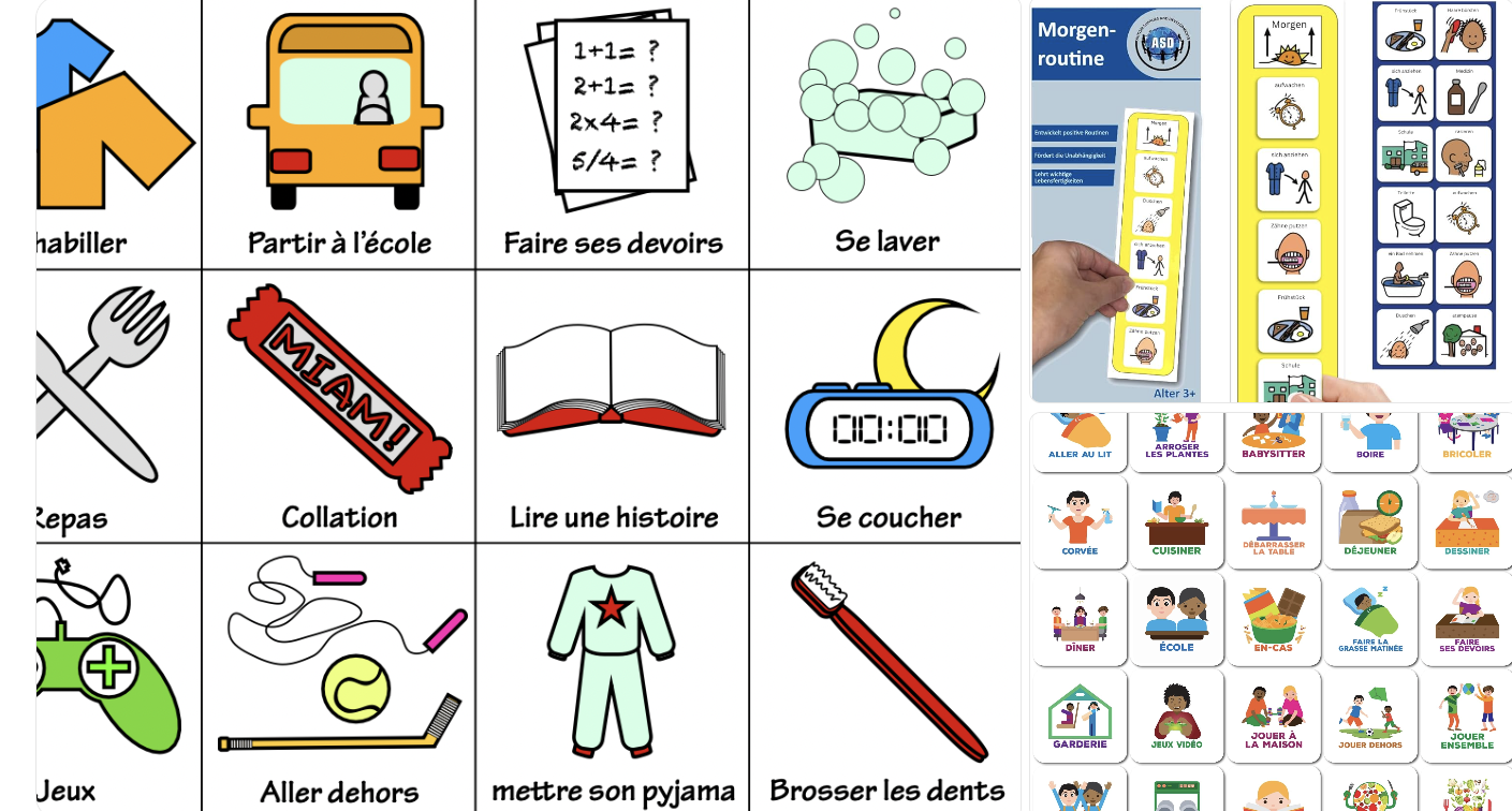 Pictogrammes, plannings visuels et supports pour le quotidien